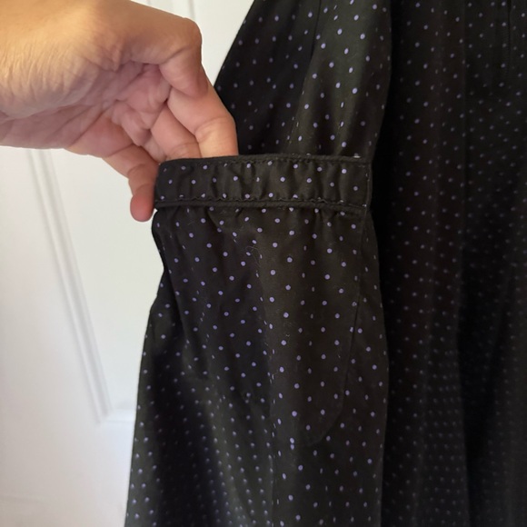 HELL BUNNY black purple Polka dot pinup retro mod button up belted midi mini - Picture 5 of 7